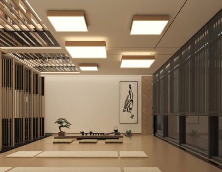 Éclairage professionnel bureaux — salle de réunion design tertiaire